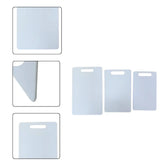 Set of clear cutting boards with different shapes